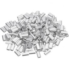 uxcell 200Pcs 알루미늄 압착 루프 슬리브직경 132인치 와이어 로프용 케이블 라인 끝용 이중 페룰 알루미늄 와이어 로프 슬리브, 1/32"