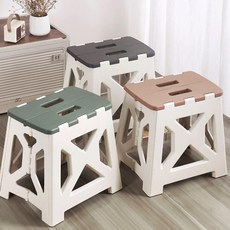 접이식 의자 플라스틱 간이 체어, 투톤 그레이