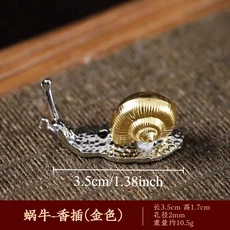 롱 리프 향로 향 지지대 홀더 재받이 스틱 스탠드 명상실 요가 버너 액세서리, Golden Snail