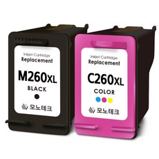 모노테크 삼성 호환잉크 세트 INK-M260 C260 XL, 1세트, 검정+컬러
