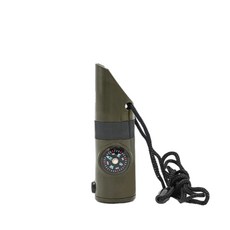 七合一多功能求生口哨, 軍綠色, 1個