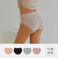 VC維娜 蠶絲蛋白天然棉無縫內褲 女生 大尺碼 超彈力 不勒肉 高腰中腰羅紋內褲, 藕紫