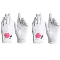 네오글러브 SPD02 올양피 여성 양손 골프장갑 2켤레, 2개, 핑크로고