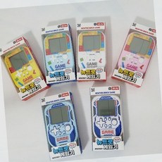 휴대용 전자게임기 테트리스 블록 퍼즐 미니 콘솔 레트로 아케이드 오락기 가정용 엔터테인먼트, 색상랜덤
