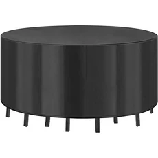 라운드 파티오 가구 커버 210D 헤비 듀티 야외 정원용 방풍 자외선 방지 테이블, 01 black, 04 120X75cm