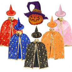 [도매플랜]재고정리 할로윈망토 모자 세트 마녀 마법사 마술사 모자망토