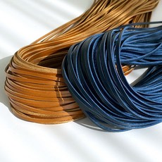 3mm 고급 오일풀업 납작 소가죽끈 2color, 1개, 머스타드