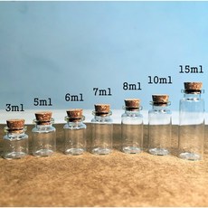 미니 코르크 마개 유리병 DIY 유리 공병 소분용기 투명 작은 코르크병 지름 22mm, 1개, 7ml