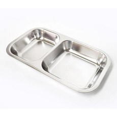 직사각형간식접시 캠핑접시 스테인리스간식접시 2구캠핑접시 pre+4050Ut