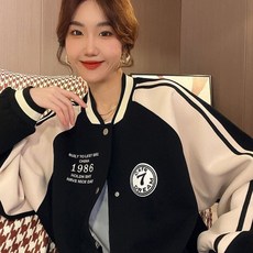 여성 캐주얼 야구점퍼 여유핏 여자 블루종 봄 가을boo6+4Gia