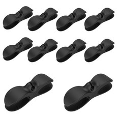 홈앳홈 콘센트 줄 홀더 선 코드 케이블선정리, 10개, 블랙