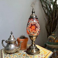 빈티지 터키램프 무드등 조명 인테리어 스테인드글라스 벽등 카페, 12. 골드