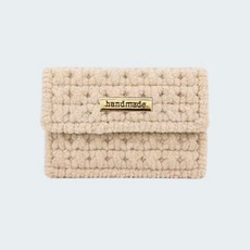 네트공예 DIY 세트 - 카드 지갑 만들기 망스티치 재료 덮개형_handmade 직사각(소) 골드 팬던트, 3. P-12 연 베이지, 1세트