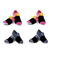 스니커즈 위에 댄스 양말 신발용 부드러운 바닥의 발레 댄서 터닝 슈즈 커버 4쌍 (블랙)