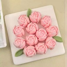 핑크 장미 겹겹 꽃잎 초콜릿 케이크 디저트 데코 장식 12송이, 옵션 01