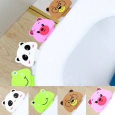 골든트리 동물얼굴모양 변기시트 손잡이 변기커버손잡이 좌변기 위생손잡이 뚜껑손잡이, 흰색 팬더(스펀지 2개), 1개