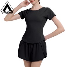 寬鬆運動套裝 健身速乾兩件套 瑜伽晨跑網球休閒輕薄上衣短褲