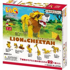 LaQ 呵比獅&豹 日本製造立體3D拼接積木/益智玩具/台灣獨家代理, 黃色，棕色, 1個, 250