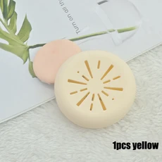 방진 통기성 메이크업 스폰지 딸기 사슴 계란 디자인과 여행 친화적 인 실리콘 뷰티 에그 퍼프 보관 상자, 01 중국, 05 LT-L9-yellow