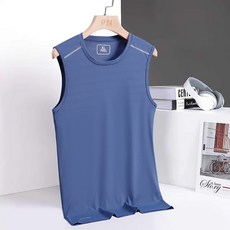 L-8XL 大尺碼男生冰絲涼感背心 - 透氣排汗運動背心