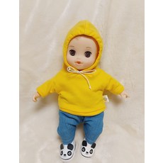콩콩이옷 (인형미포함) 후드티&청바지, 살구, 1개