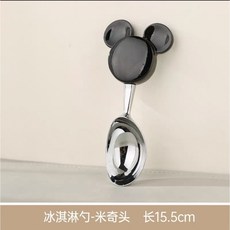桃園出貨ing 蟹鉗勺子蘋果核勺子冰淇淋勺 家用創意卡通可愛甜品勺 高顔值飯勺湯, 米奇頭勺子, 1個