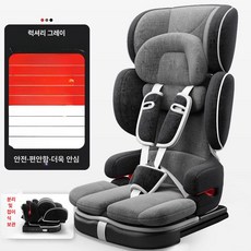 레인드랍스 쌍둥이카시트 카시트 주니어 트윈, 1개, 그레이 안전벨트고정 약간의 흔들림