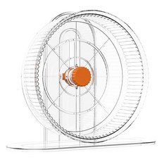 델라무드 햄스터 무소음 쳇바퀴 21CM 높이 조절, 투명, 1개