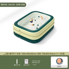 더엘픽 이동식수영장 풀장 워터파크 베란다, 1개, 1 5m 3칸 발 펌프 표준 구성