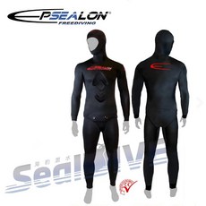 海豹潛水 EPSEALON 全黑紅Logo 3mm 5mm 頂級防寒衣 自由潛水 潛水衣, 3mm,2號