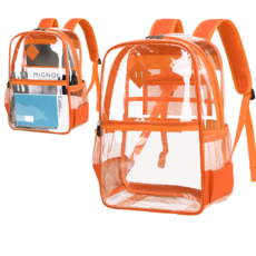 위아해피 직관가방 야구직관가방 PVC백팩 투명 야구장 스포츠직관, 오렌지, 1개