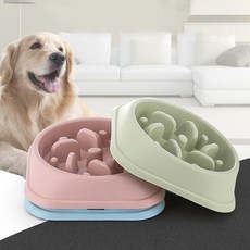 강아지 고양이 슬로우식기 비만방지 급체방지 그릇, 3비만방지그릇–핑크