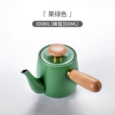 日式復古不銹鋼小Q側把泡茶壺 - 掛耳手沖咖啡壺/家用便攜茶具, 綠色, 1個