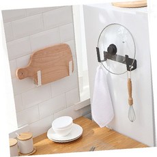 주방 도마 수납 거치대 뚜껑 정리 걸이 고무장갑 건조 타월 수건 행주 걸이 벽면, 1개, 블랙