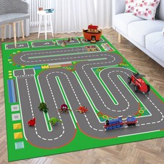 오로비아 도로러그 놀이방 대형 카페트 도로놀이 카펫, 13 레이싱그린