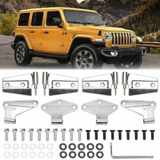 지프 랭글러 2007-2018 JK JKU 언리미티드 루비콘 사하라 외부 도어 힌지 및 내부 도어 힌지에 적합한 도어 힌지 2개