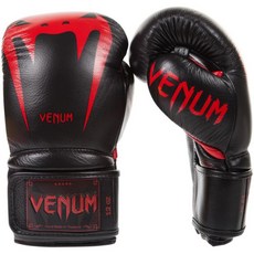 VENUM 拳擊手套 巨人系列 真皮手工 專業收藏版, 1個, 12oz, 黑紅魔鬼