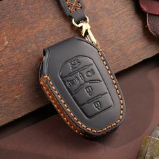 벤오토 쌍용 티볼리 G4 렉스턴 코란도 토레스 스포츠칸 투리스모 호환 스마트키 가죽케이스 3 4 5 버튼 키링 키홀더 (S2-SB SA SA3), 블랙, S2-SB