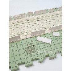 뜨개블로킹 블로킹매트 T핀 공예 바느질 경량 폼 블로킹보드 뜨개질 도구 그린 4개 세트, T자형 바늘 상자 상자당 50개