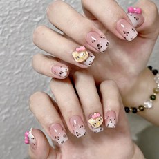 小紅書爆款穿戴甲高級感貓眼水鑽美甲甲片長輕奢純欲穿戴式指甲片, 1個, BY1798斑點小貓:手工甲XS碼#10片/袋