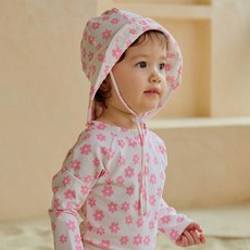 [썬블럭햇] 아기 유아 데이지 수영모자 여아 UV 플랩캡 자외선차단 모자