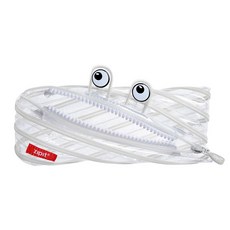 집잇 몬스터 필통 클리어/화이트 229541, Transparent White Zipper