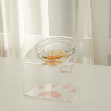 [1구/2구_9cm/13cm]포포엘 프리미엄 아크릴 반려동물 식기 강아지 고양이 밥그릇 물그릇 수반, 1개