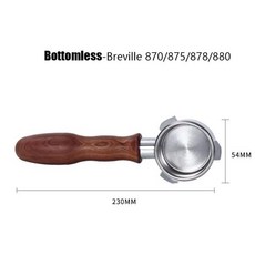 포터필터 커피 바텀리스 포타필터 Breville 870 875 878880 필터 바구니 교체 에스프레소 머신 액세서리 도구 54mm, 1개