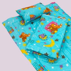 安迪寢具兒童睡墊三件組，透氣舒適，卡通圖案，輕巧好收納, F