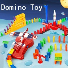전동 Domino120pcs 비행기 로켓 세트 플라스틱 다채로운 도미노 벽돌 장난감 선물 어린이, 1개