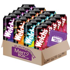 웰치스제로 1호 20개{샤인머스캣5+체리5+포도5+오렌지5}+메세지카드, 1박스, 355ml