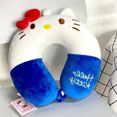 원플라이프 헬로키티 목쿠션 여행용목배게, 블루