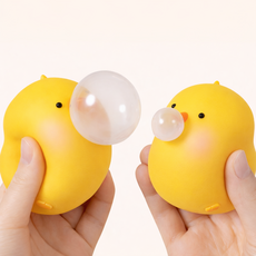 캐럿몰 병아리 말랑이 스퀴시 스트레스 해소 볼 장난감, 2개, 옐로우
