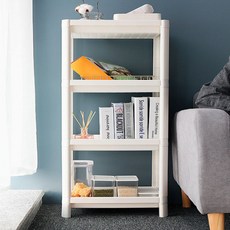 욕실 화장실 세탁실 플라스틱 선반 틈새 샴푸 세제 수납 정리 스탠드 선반 정리대, 4단 사각선반(화이트), 1개